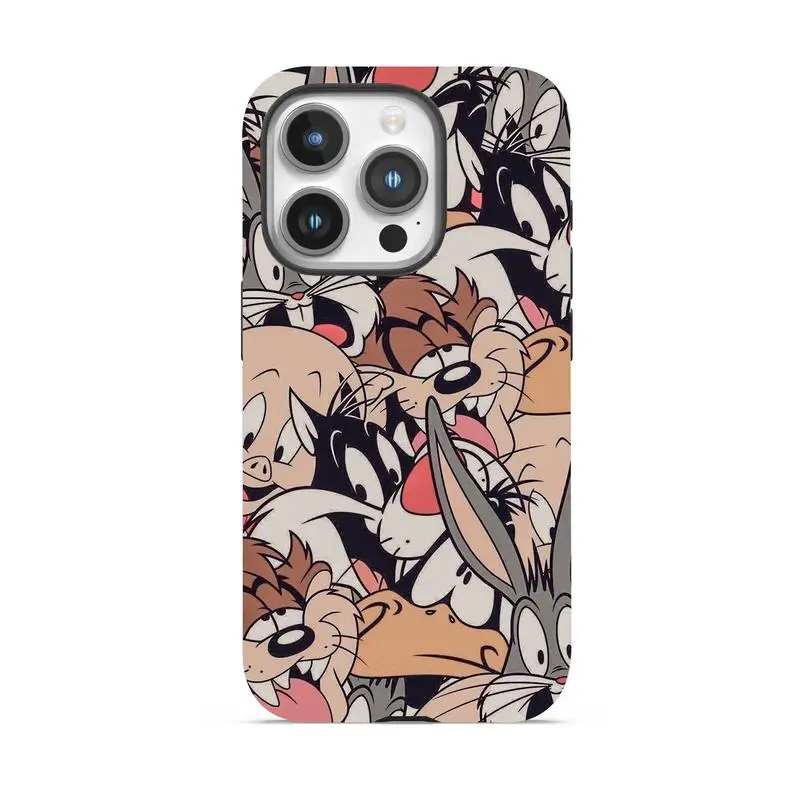 Looney Tunes Chaos Gallery Phone Case, Vintage Bugs Bunny & Daffy Duck & Taz Collage, Fan-Inspired Tough Shockproof Cartoon Cover, Compatible with iPhone 11-17 Pro Max/Plus and Samsung Galaxy S23-25