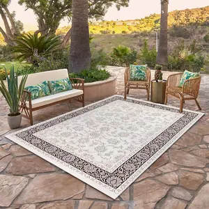 Outdoor Geometric Pattern Floor Mat, Waterproof Non-slip Floor Carpet, Decorative Area Rug for Home Garden Patio Yard