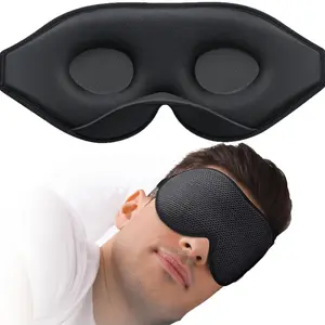 3D Contoured Sleep Mask, 100% Light Blocking Night Blindfold, No Eye Pressure Cup Eye Mask with Adjustable Strap, Soft Comfortable Sleeping Mask for Side Sleeper, Men Women for Travel Flight Nap