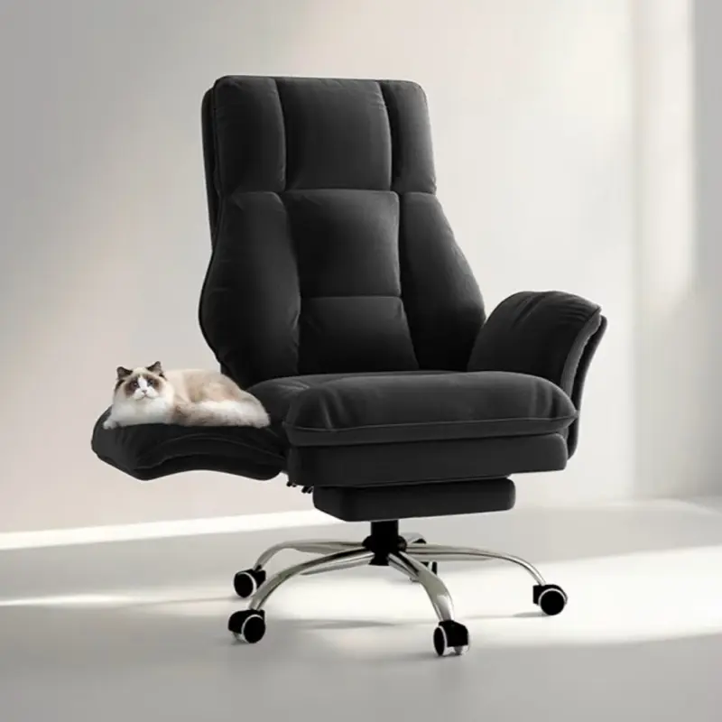 Luxurious Ergonomic Velvet Wide-Seat Office Armchair - Versatile Adjustable Flip-Up Armrests, Glide Function, Recline, Footrest, Heavy-Duty Stability System, Executive Work Gaming Use, Contoured Flexible Support Armchairs, Home Decor, Recliner Chair, Man,