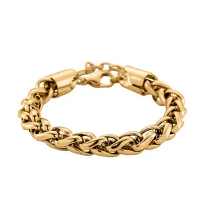 Shop LC Palma Chain Bracelet in ION Plated Yellow Gold Stainless Steel 7.75-9.75In