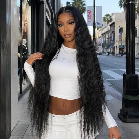 [Style Icon] 9x6 Lace Front Synthetic Wigs 41“ Super Long Bohemian Wavy Glueless Wig With Baby Hair Put on and Go