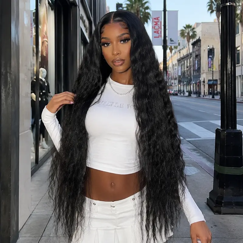 [Style Icon] 9x6 Lace Front Synthetic Wigs 41“ Super Long Bohemian Wavy Glueless Wig With Baby Hair Put on and Go