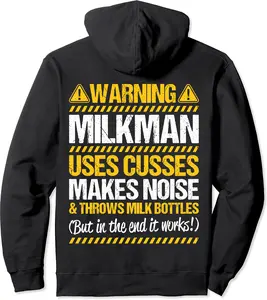 Milkman Cow Milk Delivery Dairy Throws Milk Bottles Milkman Pullover Hoodie - Rubencordov Shop 79B0CMQVN48S