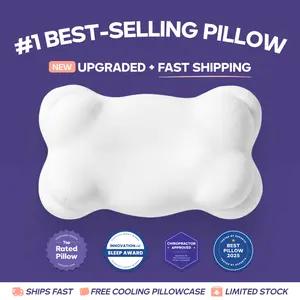Mellow Sleep | CloudAlign Pillow The #1 Pillow on TikTok + FREE Cooling Pillowcase + Fast Shipping - Ergonomic Cervical Dual-Height Memory Foam for Side Back & Stomach Sleepers