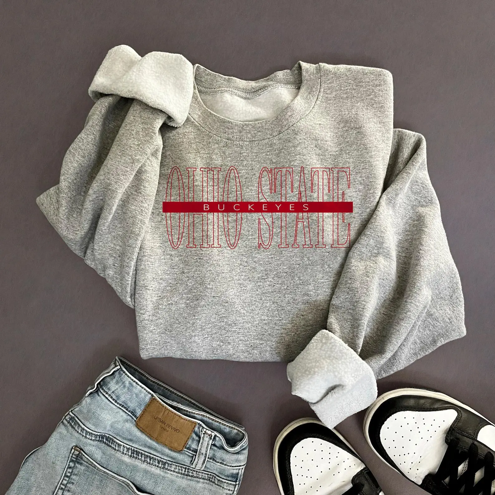 Vintage Ohio State Long Sleeve, Crewneck Sweater,Retro Ohio Streetwear, Vintage Ohio Football