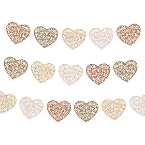 Talavera Cielito Lindo Heart Banner - 2 count Papel Picado Hearts Garland, Mexican Wedding Decorations for Cinco De Mayo,  Shower or Boho Party Decor