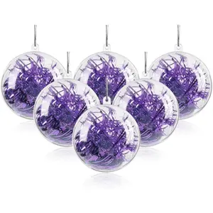 20 count Clear Plastic Fillable Ornament, Christmas Decorations Tree Ball, DIY Craft Ball, for Christmas Eve,  , Wedding Party  Decor Bath Bomb(1.96"/50mm)