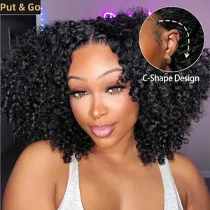 Simidola Ready To Wear 9x6 HD Lace Pre Bleached Tiny Knots Kinky Curly  Bouncy Curly Wigs 4x6 HD Lace Glueless Wig Human Hair Wig Pre Plucked 180% Density
