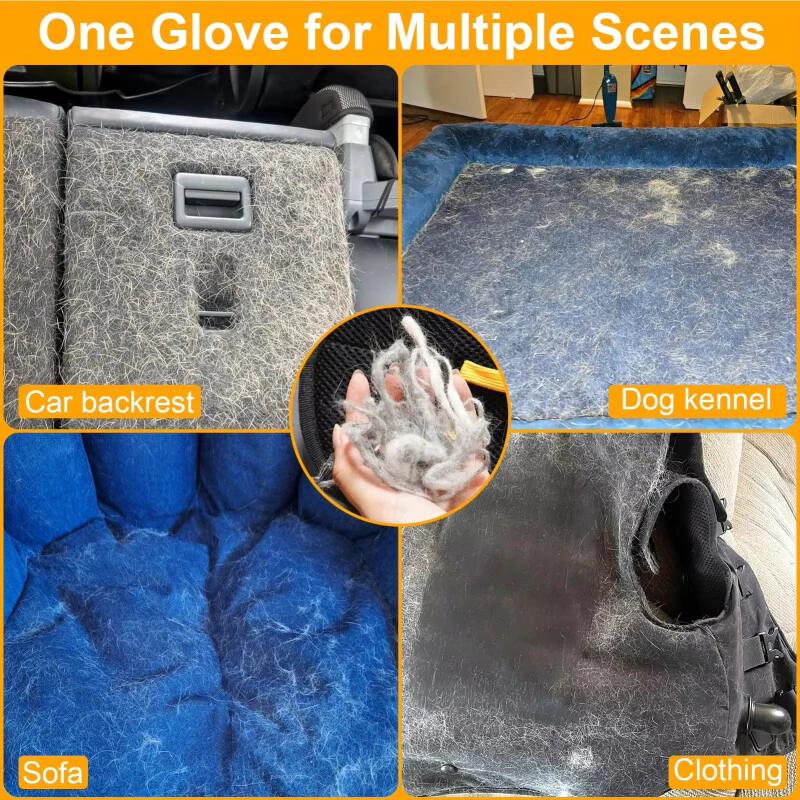 Pet Fur Removal Glove Electrostatic Hair Removal Reusable Carpet Dust Sticky Dual-Way Static Brush Dog & Cat Fur Remover
