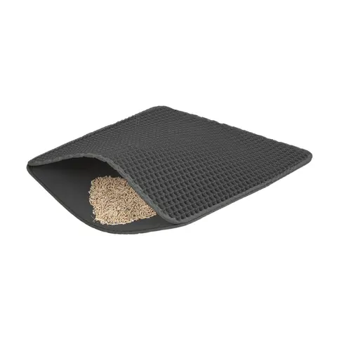 Christmas Deal! Unscented EVA Honeycomb Double-Layer Cat Litter Trapping Mat - 19.5"x15.6" Fit, Urine-Proof Waterproof Collector, Soft Pet Foot Pad, Easy-Clean Scatter Control, Non-Slip Universal Mat for All Boxes, Minimizes Litter Waste