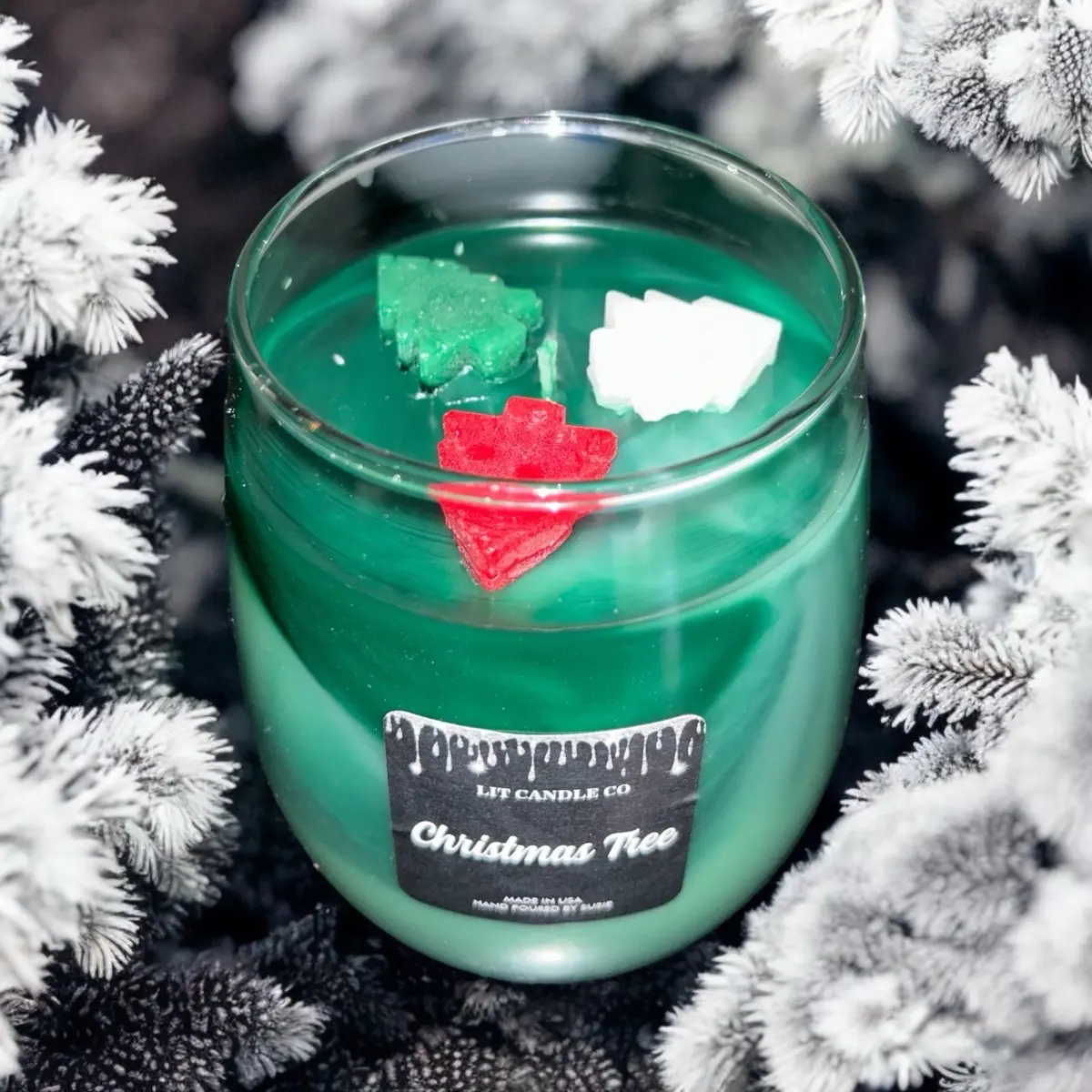 Christmas Tree Candle- hand poured premium candle holiday candle