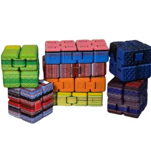 3D Printed Fidget Infinity Cubes - Colorful Design & Patterned Texture - Unique Fidget Toy Option