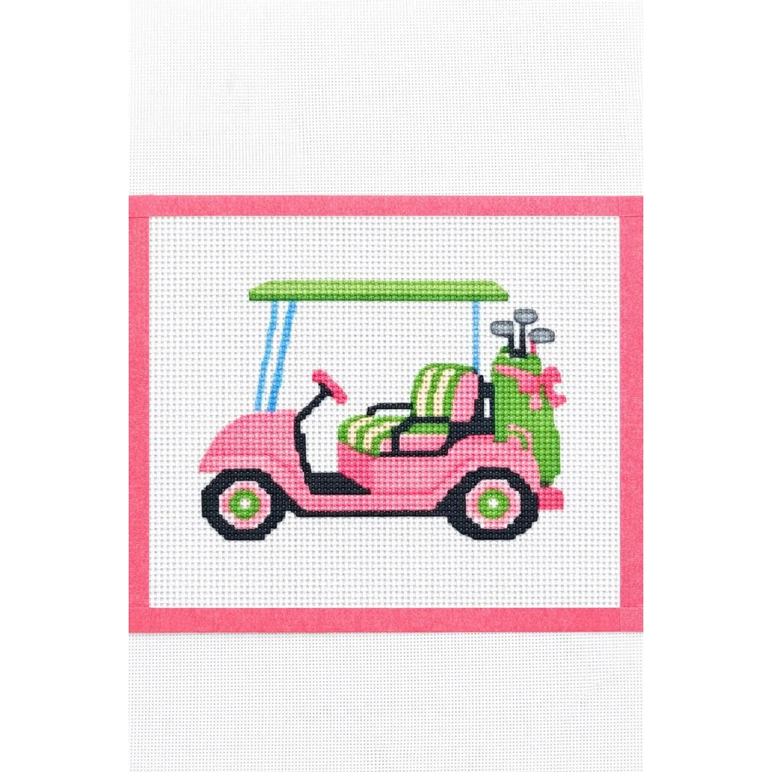 Palm Beach Golf Cart Printed Needlepoint Canvas Palm Beach Golf Cart Printed Needlepoint Canvas