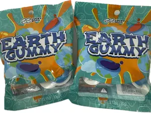 Lucky Boys Earth Gummy Candy With Fruity Liquid Center Fat Free Perfect for Halloween & Themed Parties, Fun & Delicious 3.17oz Pack of 2 (Earth Gummy 6.34oz 10pcs)