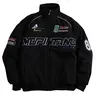 Men's Retro Embroidered Flight Jacket - Loose Fit, Thick, Warm, Windproof Woven Outdoor Streetwear Coat for Autumn, Winter, Pull-On, Line Dry, XL