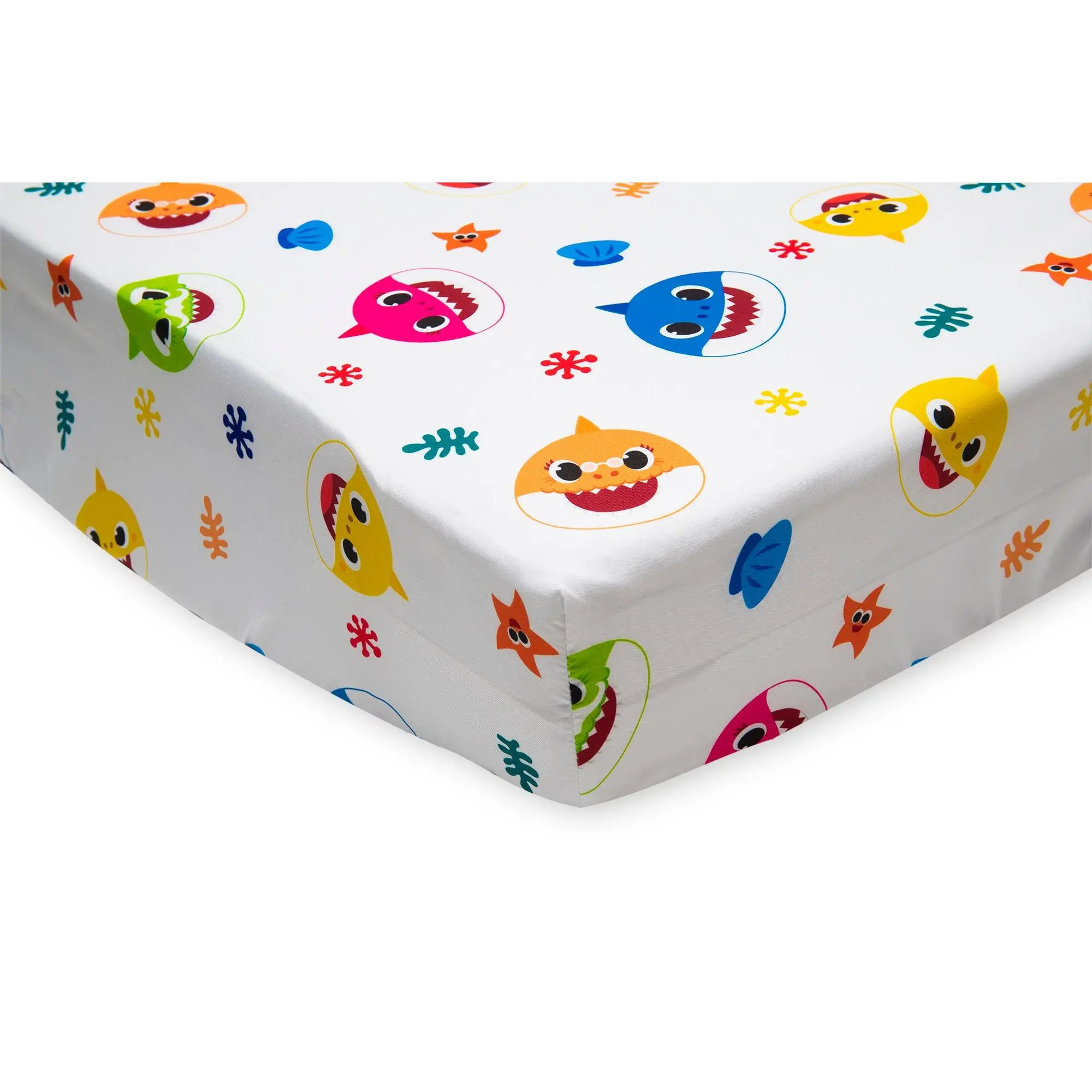 Baby Shark 2 Piece Toddler Sheet Set  - Includes Fitted Sheet and Reversible Pillowcase