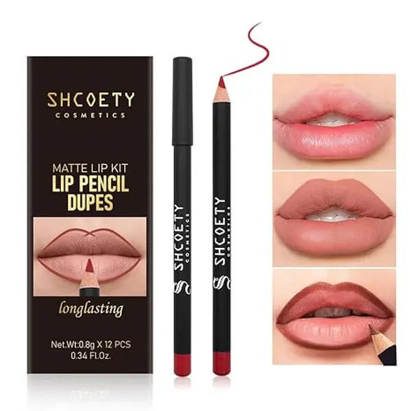 Matte Lip Liner Set - 12pcs/Box, Long-Lasting Lipliner for All Skin Tones & Occasions, Beauty & Personal Care Cosmetic Lip Combo