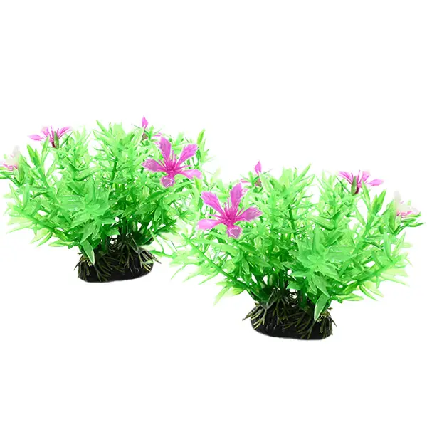 Fake Aquarium Plants 2Pcs Set - Plastic Fish Tank Decoration for Aquascaping