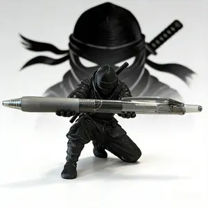 Ninja Print Figurine 3D Printed Handheld Pen Holder, Unique Creative Desk Organizer, Personalized Stationery Storage, Decorative Pen Stand