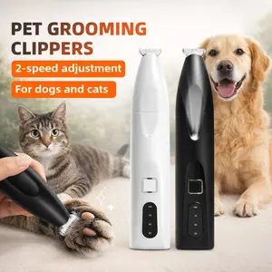 Professional Pet Grooming Clippers, Paw Trimmer with 500mah Battery, LED Light, Low Noise Design, Ideal for Animal Care & Maintenance