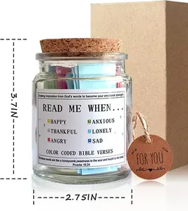 Bible Verses in the Hope Jar Read Me When, Colored Bible Verses, Scripture Prayer Jar Bible Gifts for Women Church Faith Based