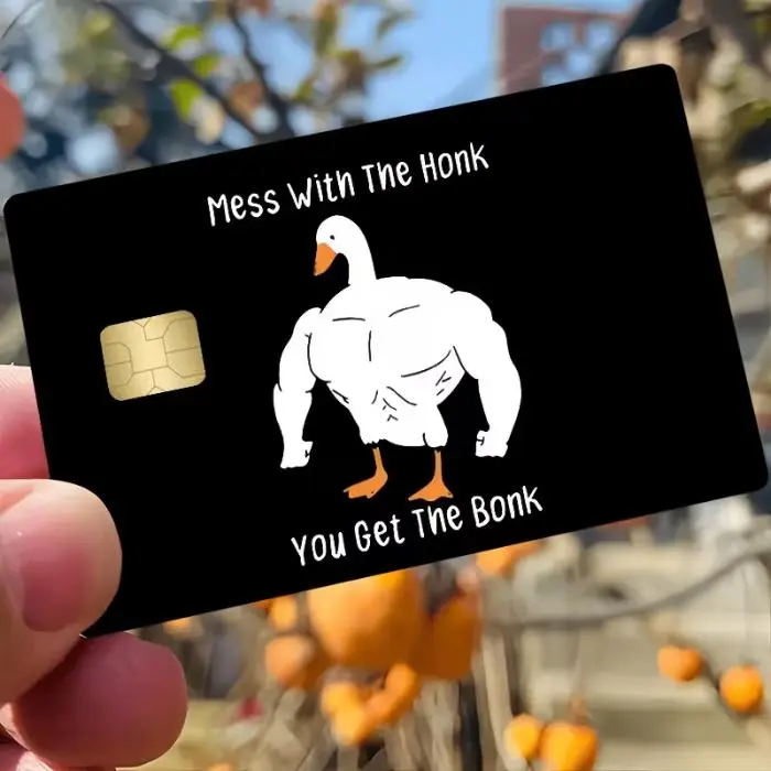 Annoyed a Duck, Get a Duck Design Credit Card Skin Cover Sticker Bank Cards, Bus Cards, Is an Ideal Gift for Friends, Decorative Sticker