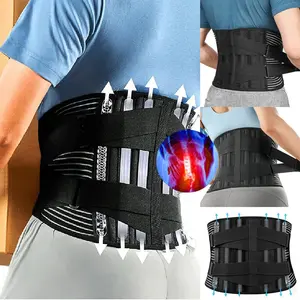 Menswear Body Shaper Black Waist Trainer Cincher Girdle Breathable Double Adjustable Solid Comfortable Bands Belt for Lower Back Pack Relif Daily Use Compression Elastic Layer Shapewear Fabrics Stretch Straps