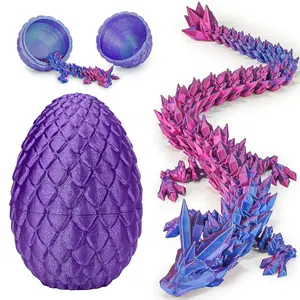 3D Printed Dragon Statue, 1 Count Vibrant Gradient Dragon Egg Ornament, Creative Desktop Decoration for Home Office, Home Decor Gifts