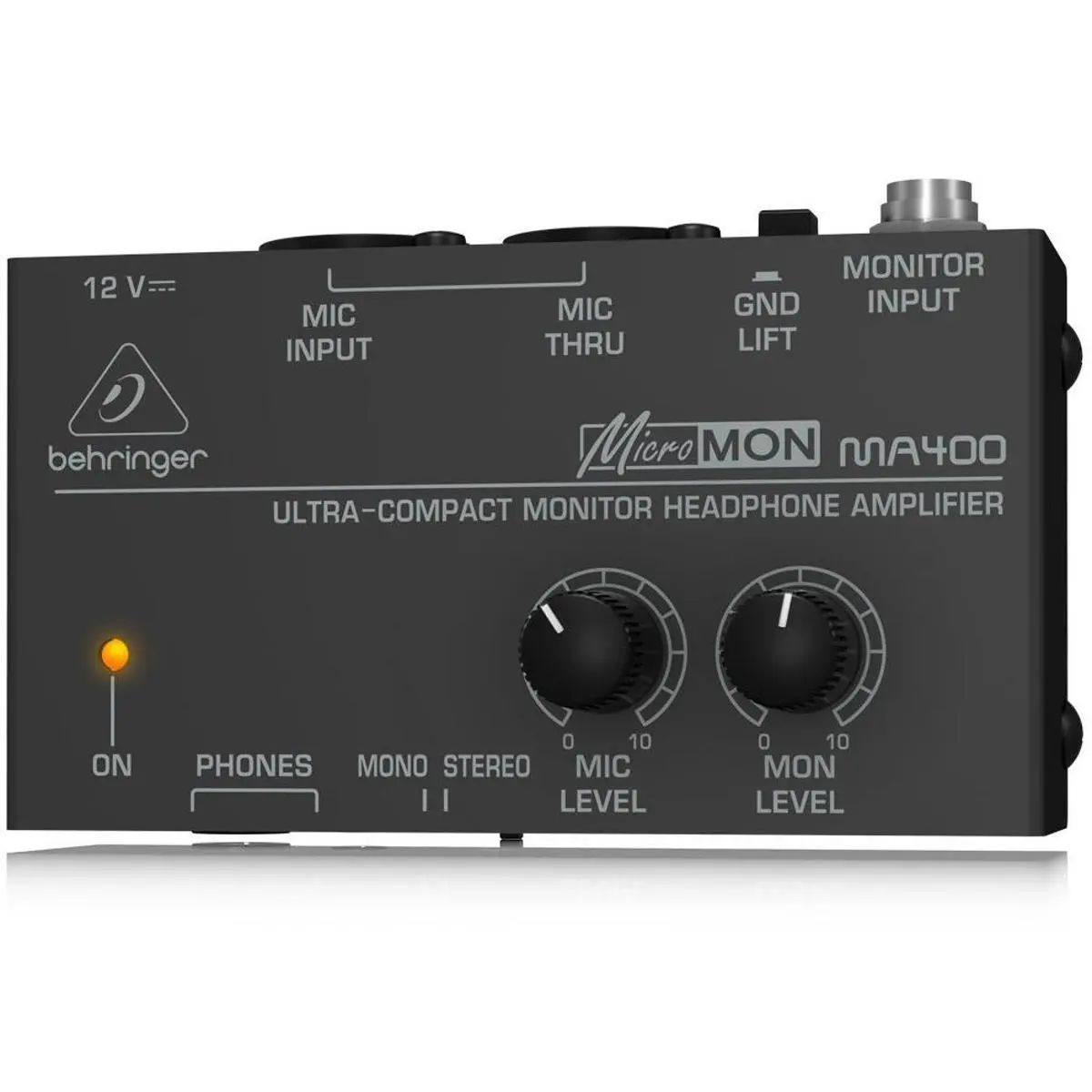 Behringer Micromon MA400 Ultra-Compact Monitor Headphone Amplifier, 15Hz-25 kHz Bandwidth, 2 kOhms Input Impedance