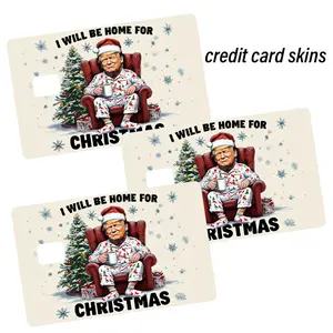 3 Pcs Trump Will Be Home For Christmas Credit Card Skin,Trump Christmas Debit Card Stickers For Christmas