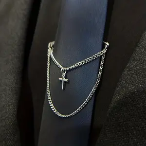 Exquisite Men's Tie Fashion Accessory - Tie Buckle With Chain - Tie Clip