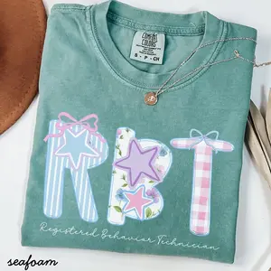 Comfort Colors Registered Behavior Technician Heritage Graphic Tee, Aesthetic RBT Spirit Shirt, Radiant Behavior Analyst Top, Thoughtful Registered Behavior Technician Gift Boutique Heritage Apparel