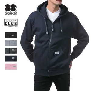 PROCLUB Men's Heavyweight Zipper Hoodie PRO CLUB Hooded Zip Up Sweatshirts Casual Sweatshirt Hip Hop Stylish Big and Tall (S to 5XL)
