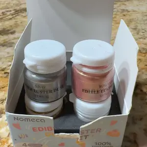 Edible Coloring Glitter Shimmer 4 pcs - Luster Dust Edible Baking Ingredients for Creative Fun Chocolate Candy Drinks Cookie Icing Buttercream