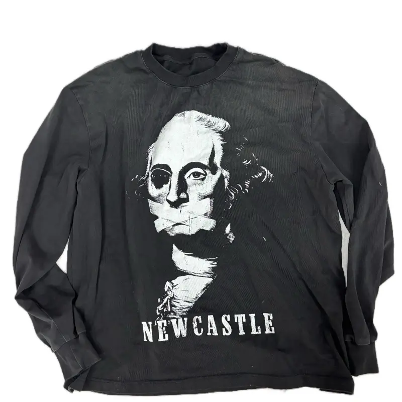 Men's Bold Statement Graphic Print Long-sleeve Vintage Riot Rebel tee UNISEX Streetwear