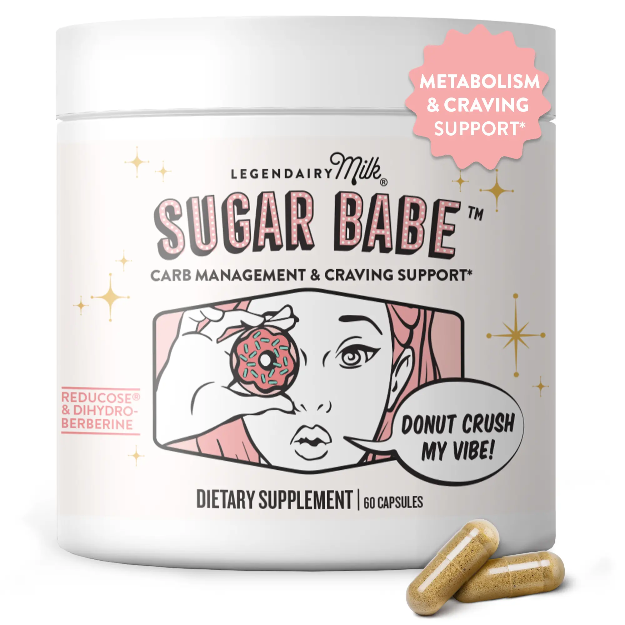 Sugar Babe - Carb Blocker - Craving Support - Legendairy Milk - Metabolism Boosting Support - Dihydroberberine Supplement - 60 Capsules - Dietary