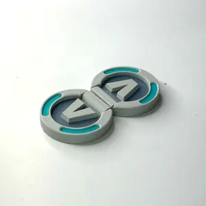 Fortnite V-Buck Fidget Toy - Slip n’ Slide Fidget - 3D Printed Gray & Blue Design