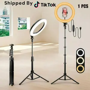 10" Selfie Ring Light with Tripod Stand, Multi-Scene Dimmable LED Fill Light for Live Streaming, TikTok Videos, and Portrait Photography, YouTube, Cellphone#Livestream Softbox#Easter Day