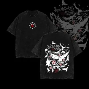 Retro Heavy Uchiha Itachi Naruto Anime Tee Hoodie Menswear Top Unisex Mineral Manga Washed Heavy Cotton T-shirt Gift for Anime Fan Distressed Festive