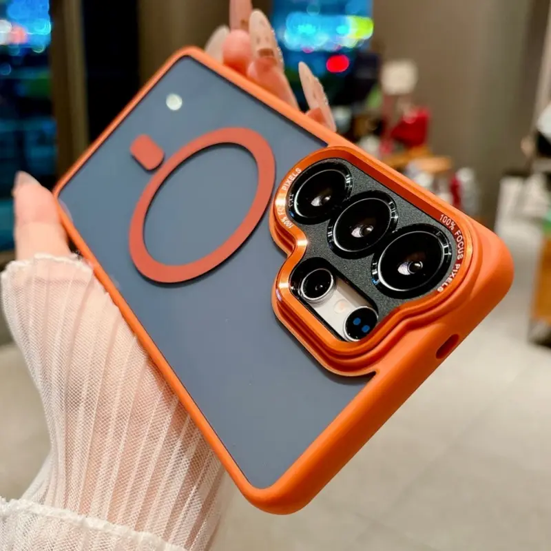 Phone Case, Mobile phone casing: Suitable for Samsung Galaxy S26 Ultra, S26 Plus, Features Magnetic Charging, Metal Frame, Smooth Texture, Shockproof Acrylic