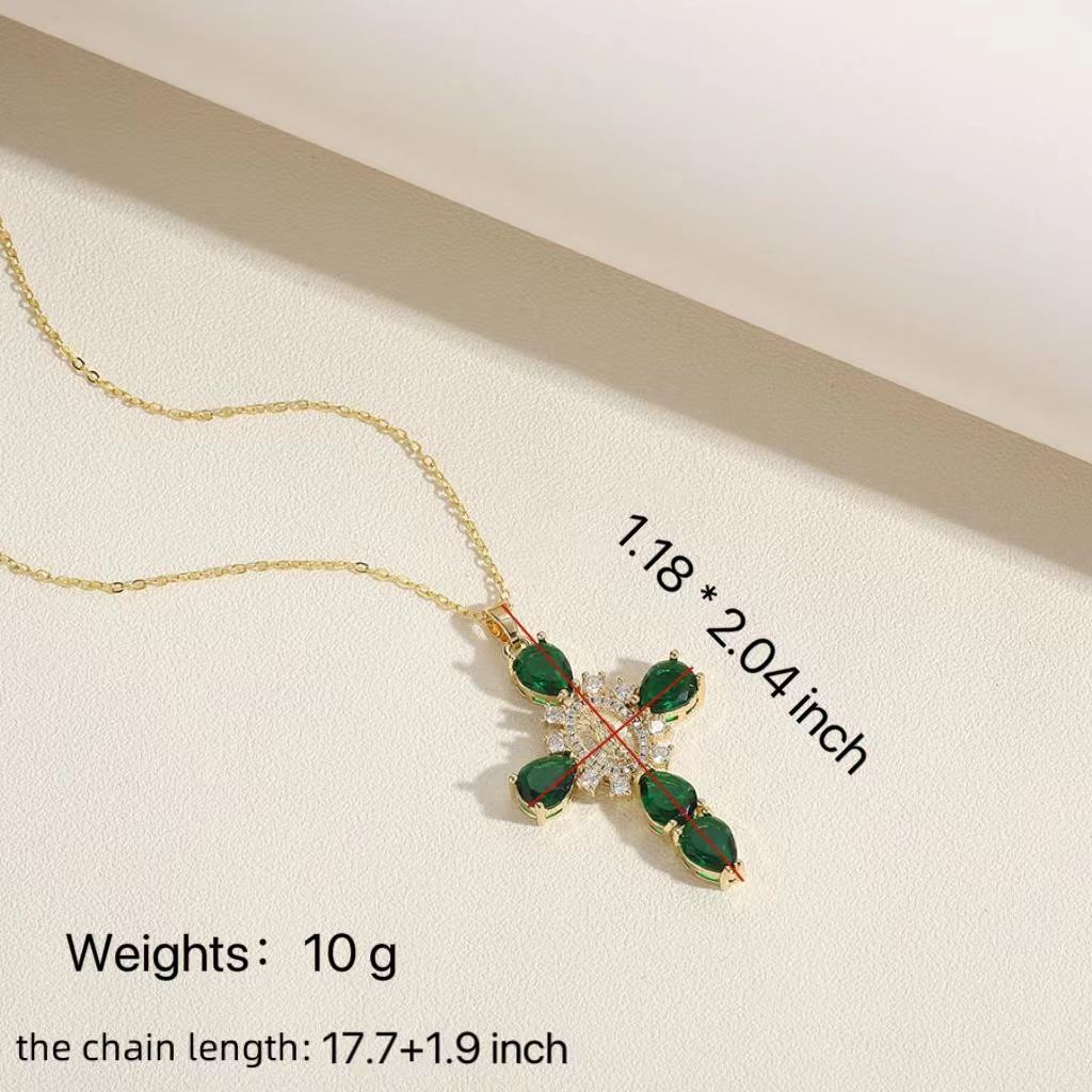 Gold Cross Necklaces for Women, Men & Crucifix Necklaces - Dainty Virgin Mary Necklace with Rhinestone Decor, Zinc Alloy & Artifice, Unisex Accessory