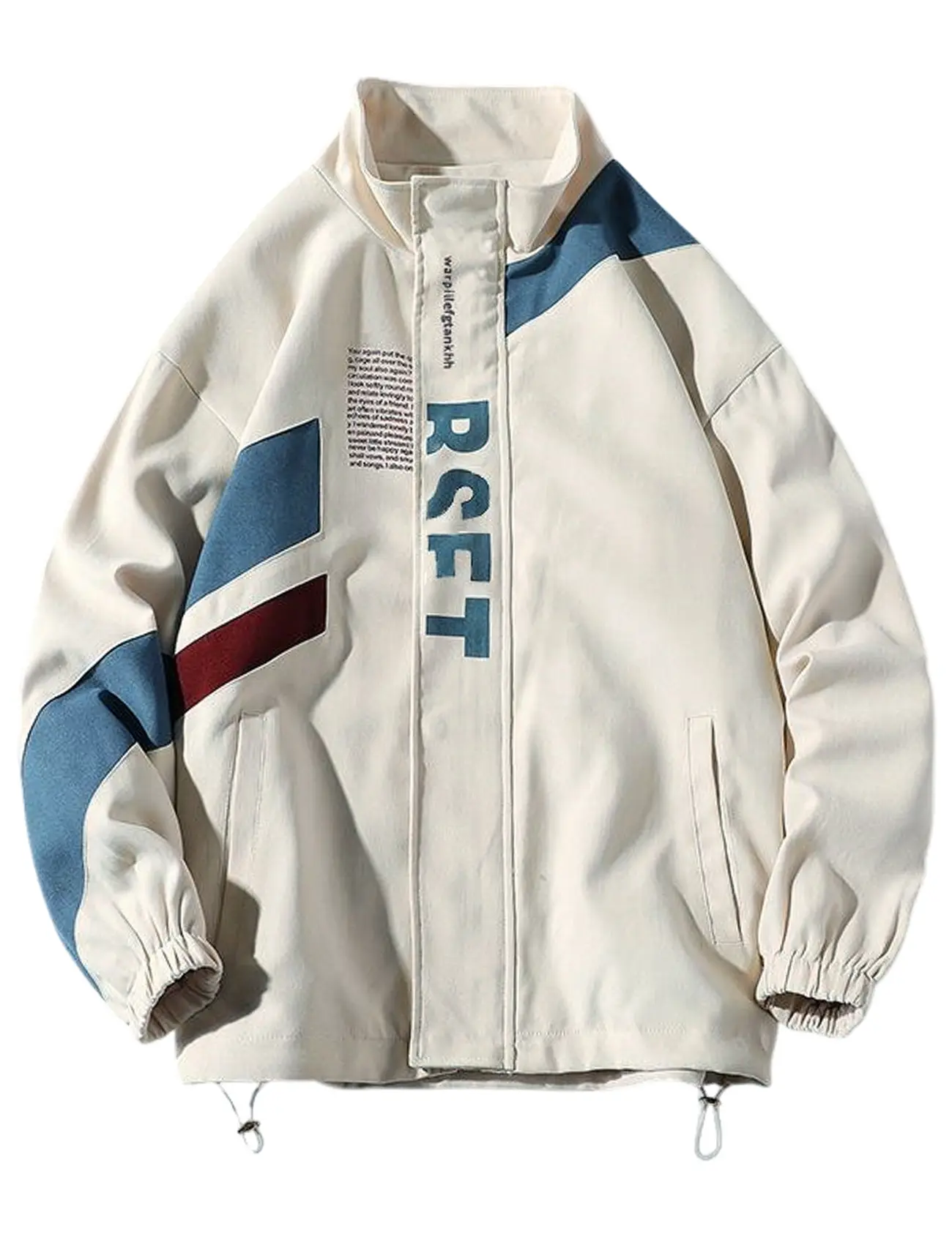 Gihuo Men's Varsity Jacket Vintage Letter Print Motorcycle Jacket Oversized Patchwork Unisex Streetwear