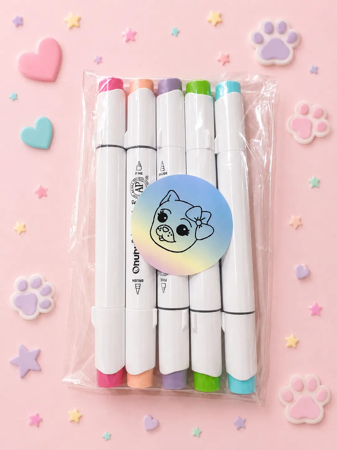 5 Pk Assorted Pack - Includes 5 Brushes in Assorted Colors