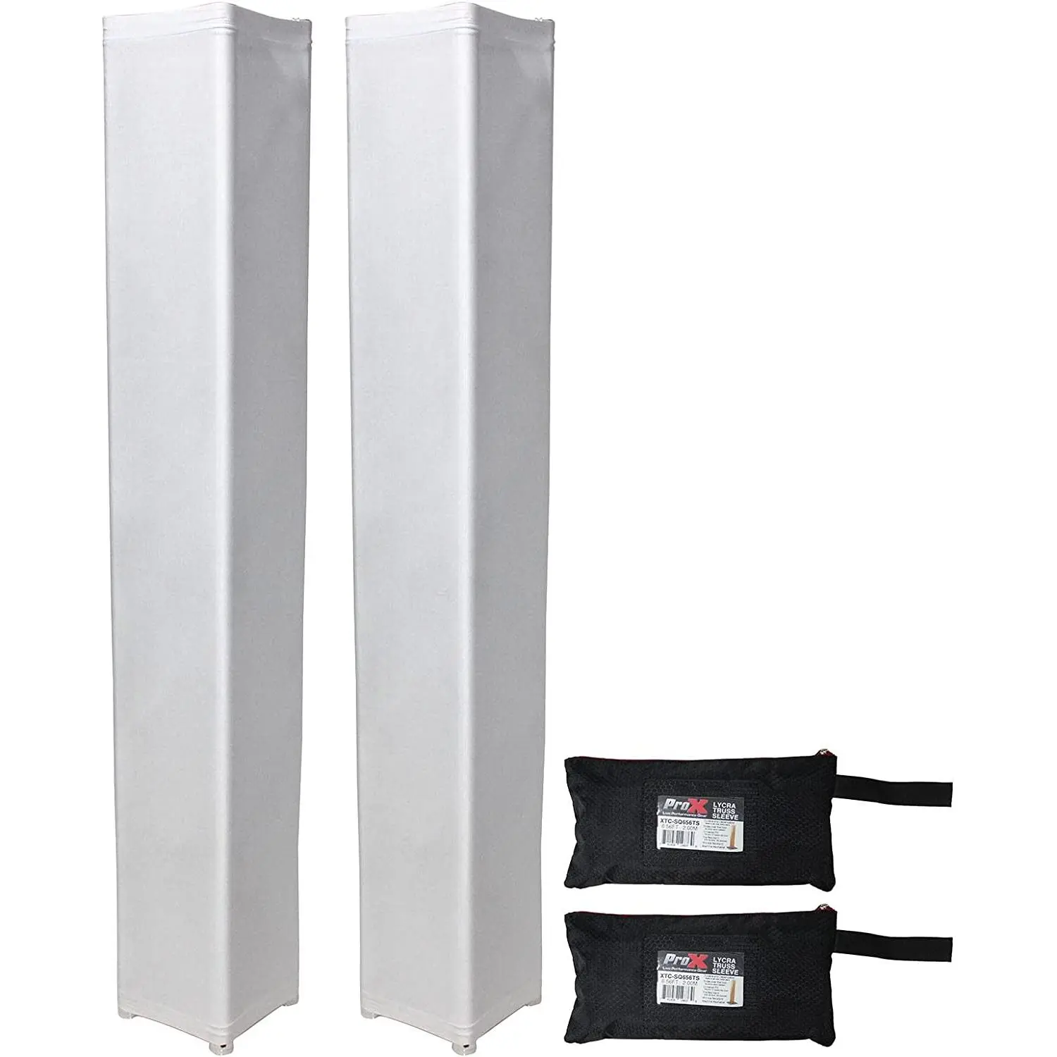 2 Pro X WHITE 6.56ft 2 meter Lycra Cover Scrim Sleeves fits 12" Quad Box Truss Segment