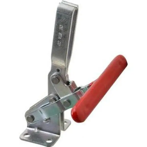 Destaco 210-TU Carbon Steel Manual Hold Down Toggle Clamp (MOQ 1) - Heavy-Duty Clamping, 600lb Holding Capacity, Vertical Handle, 58° Handle Movement, 103° Bar Opening, U-Bar, Flanged Base, Electro-Plated Zinc, Minimum Order Quantity=1