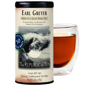 The Republic of Tea British Earl Greyer Tea, 2.8 oz Tin, 50 Tea Bags | Gourmet Tea | Caffeinated