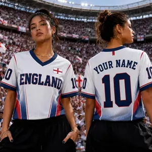 Custom England Soccer Jersey, Personalized Soccer Jersey Crop Top, Festival Shirt, Football Fan,Custom England Jersey Shirt