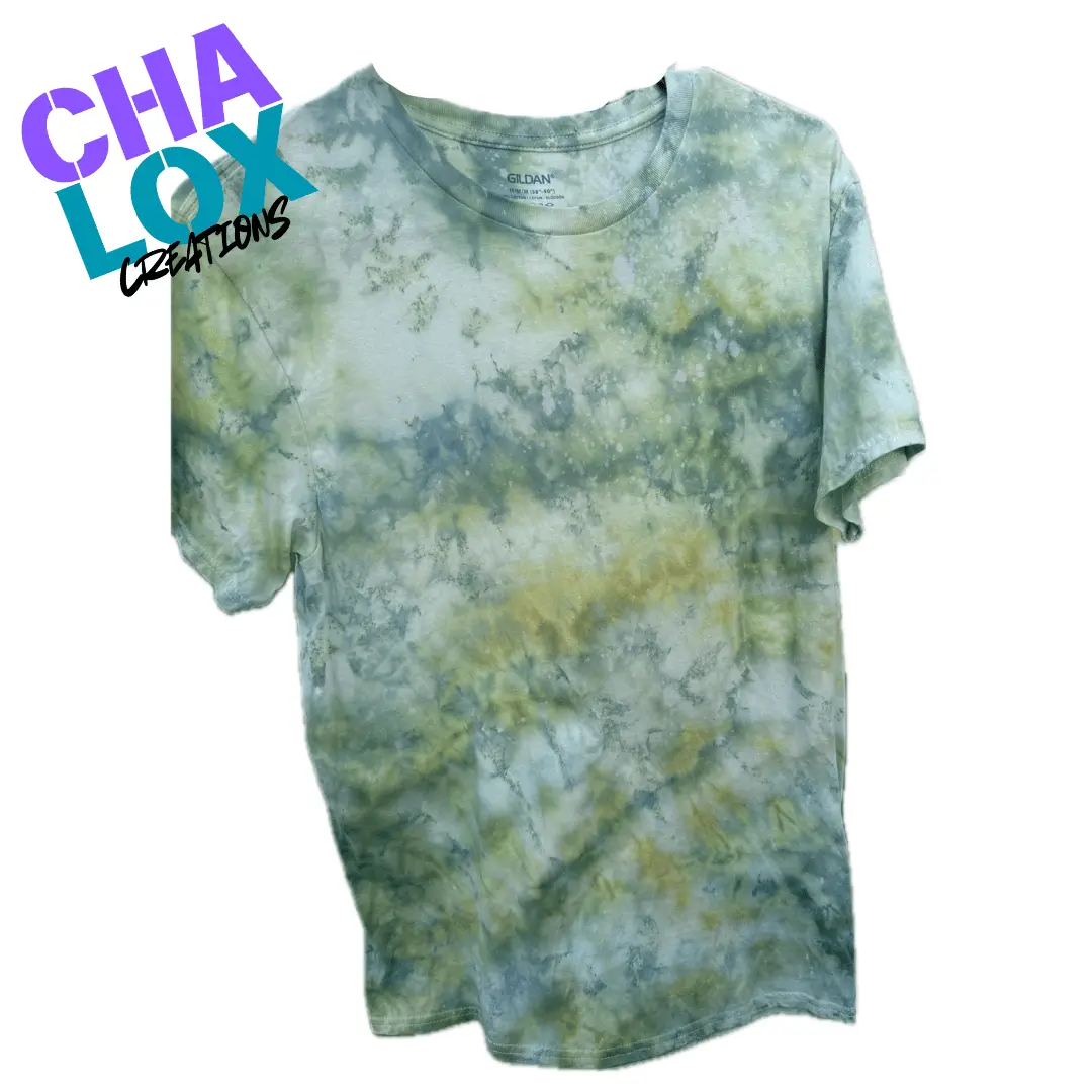 Emerald Green & Gold Hand-Dyed Unisex Cotton Tee – Unique Custom Design, 100% Soft Cotton, Perfect for Any Occasion