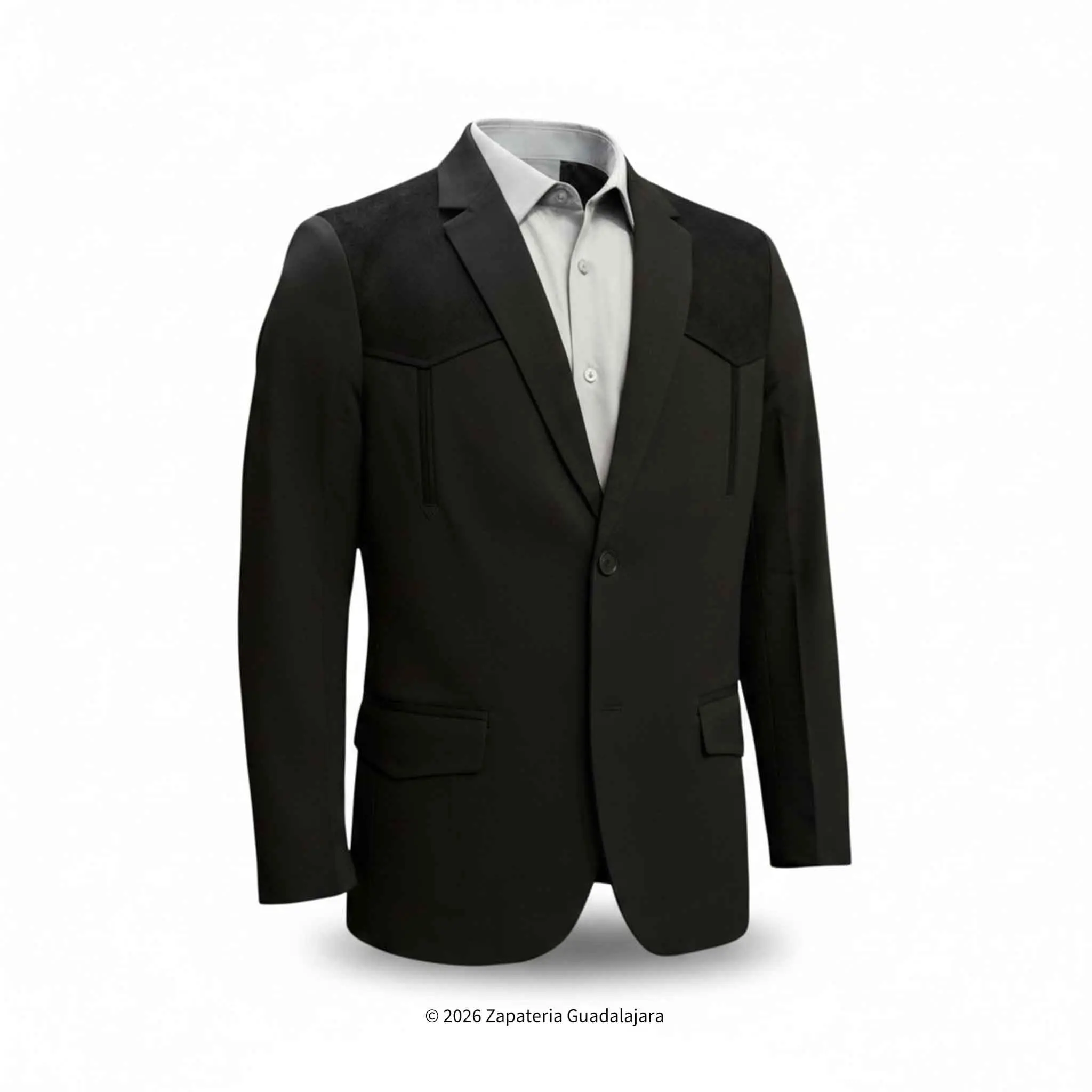 Black Suade Western Blazer-LAM515
